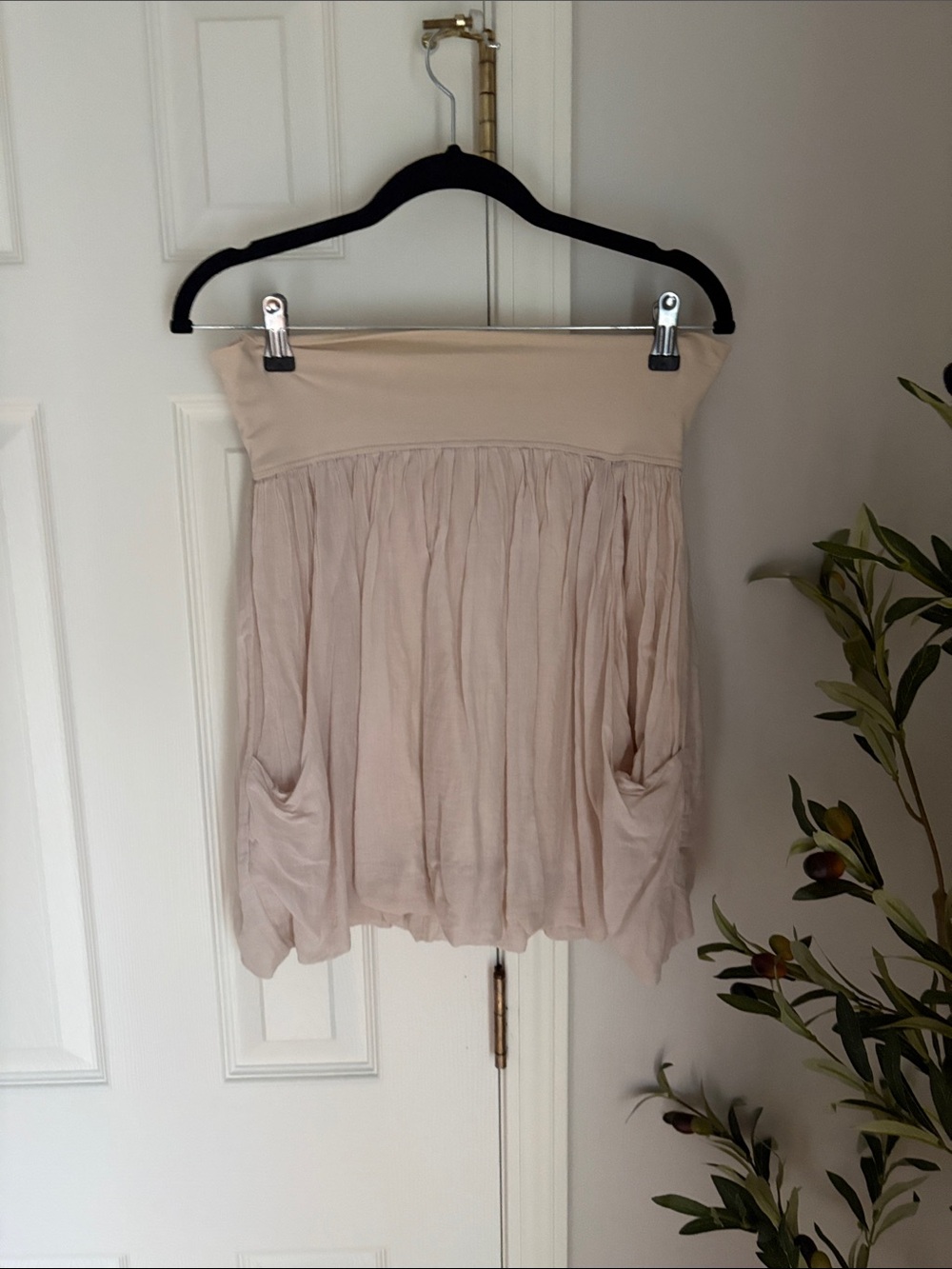 Zara Cream Bubble Skirt with Pockets
